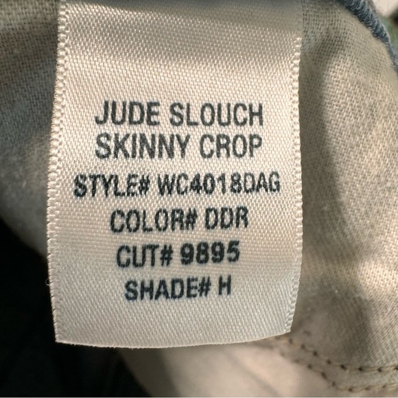 Hudson Jeans Jude Slouch Skinny Crop Distressed Size 32 - Picture 10 of 13